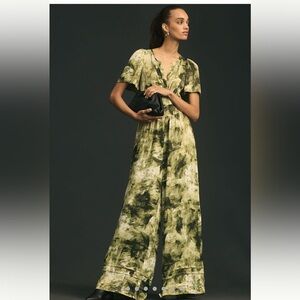 Anthropologie Jumpsuit ~ mossy green ~ M